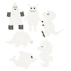 Creativ company kruissteken karton, dieren robotten, h: 8-13 cm, b: 8-13 cm, wit, 6x3 stuk 1 doos