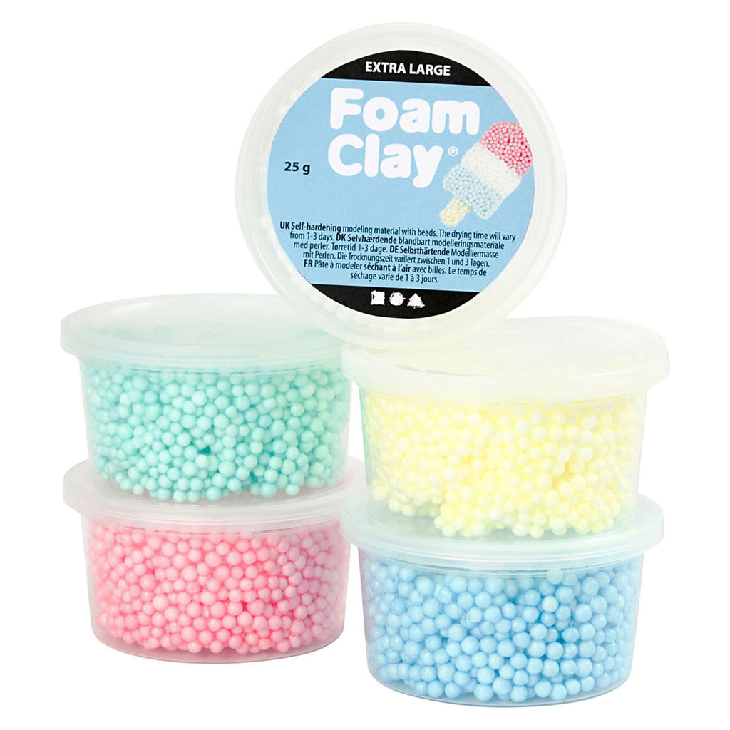 Creativ company foam clay extra large, 5 kleuren