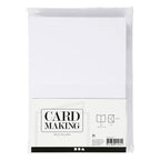 Creativ company kaarten en enveloppen, afmeting kaart 10,5x15 cm, afmeting envelop 11,5x16,5 cm, 120+240 gr, wit, 50 set 1 doos