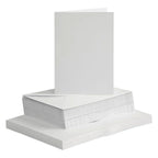 Creativ company kaarten en enveloppen, afmeting kaart 10,5x15 cm, afmeting envelop 11,5x16,5 cm, 120+240 gr, wit, 50 set 1 doos