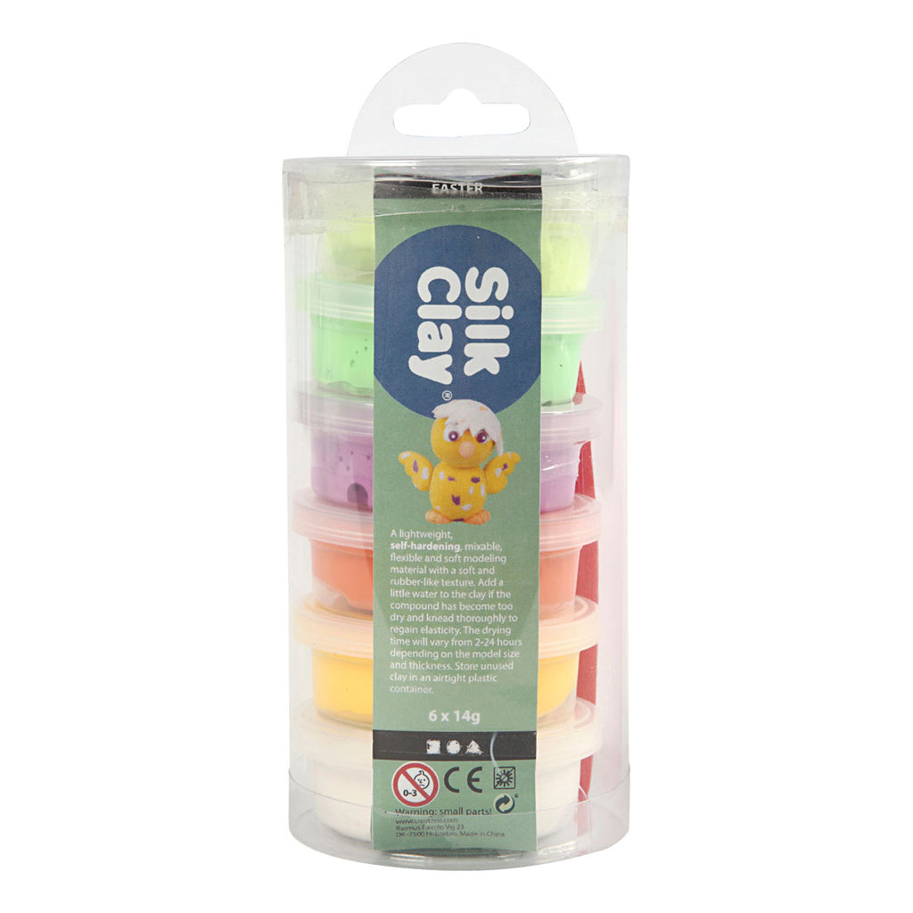 Creativ company silk clay voorjaarskleuren, 6x14gr.