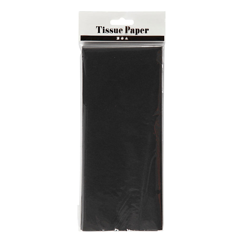 Creativ company tissuepapier, vel 50x70 cm, 17 gr, zwart, 10 vel 1 doos