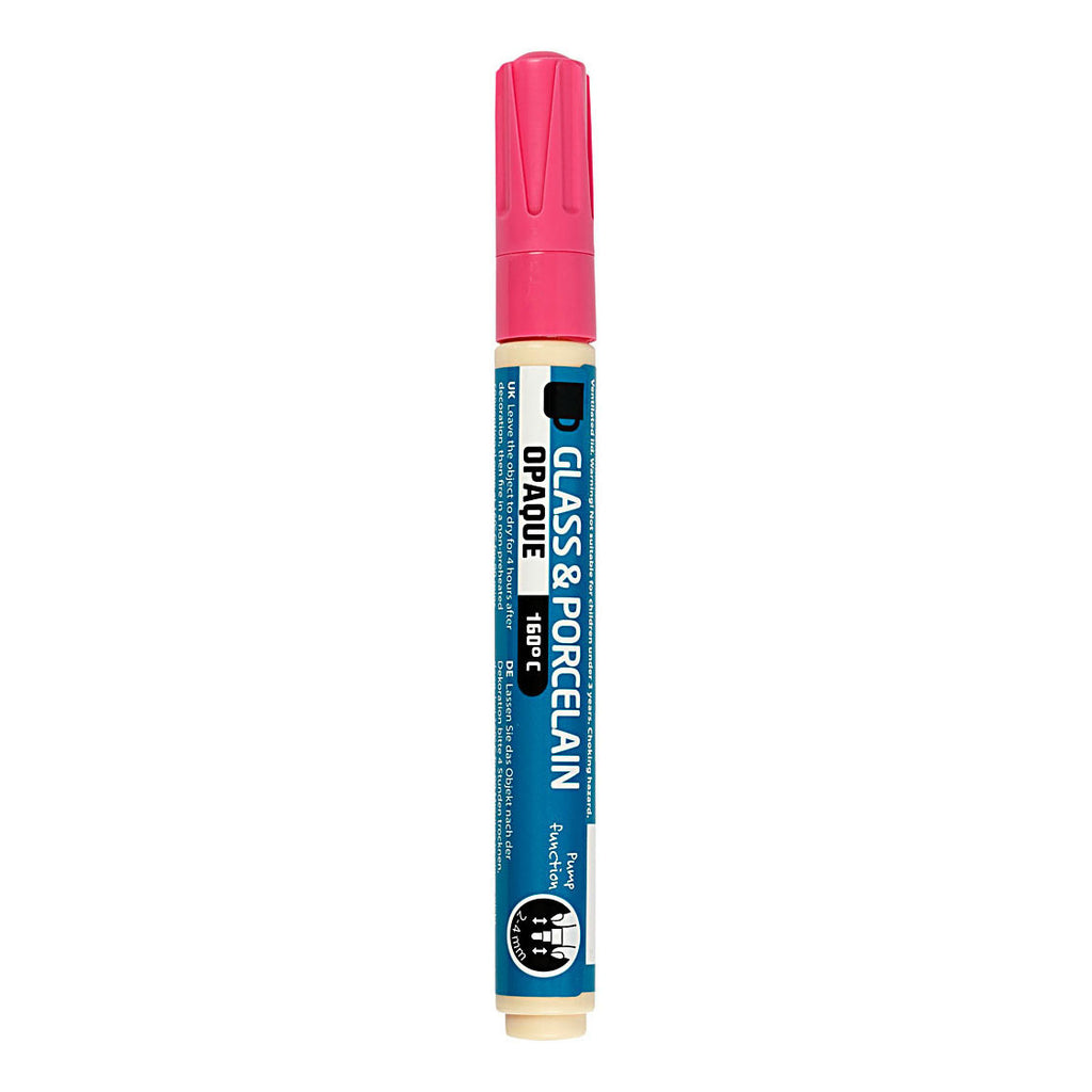 Creativ company glas- en porseleinstift dekkend - roze
