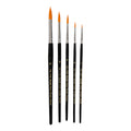 Creativ company gold line penselen, afm 1+4+8+12+18, l: 17-19 cm, b: 1-7 mm, rond, 5 stuk 1 doos