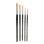 Creativ company gold line penselen, afm 1+4+8+12+18, l: 17-19 cm, b: 1-7 mm, rond, 5 stuk 1 doos