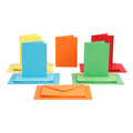 Creativ company kaarten en enveloppen, afmeting kaart 10,5x15 cm, afmeting envelop 11,5x16,5 cm, 110+220 gr, diverse kleuren, 50 set 1 doos