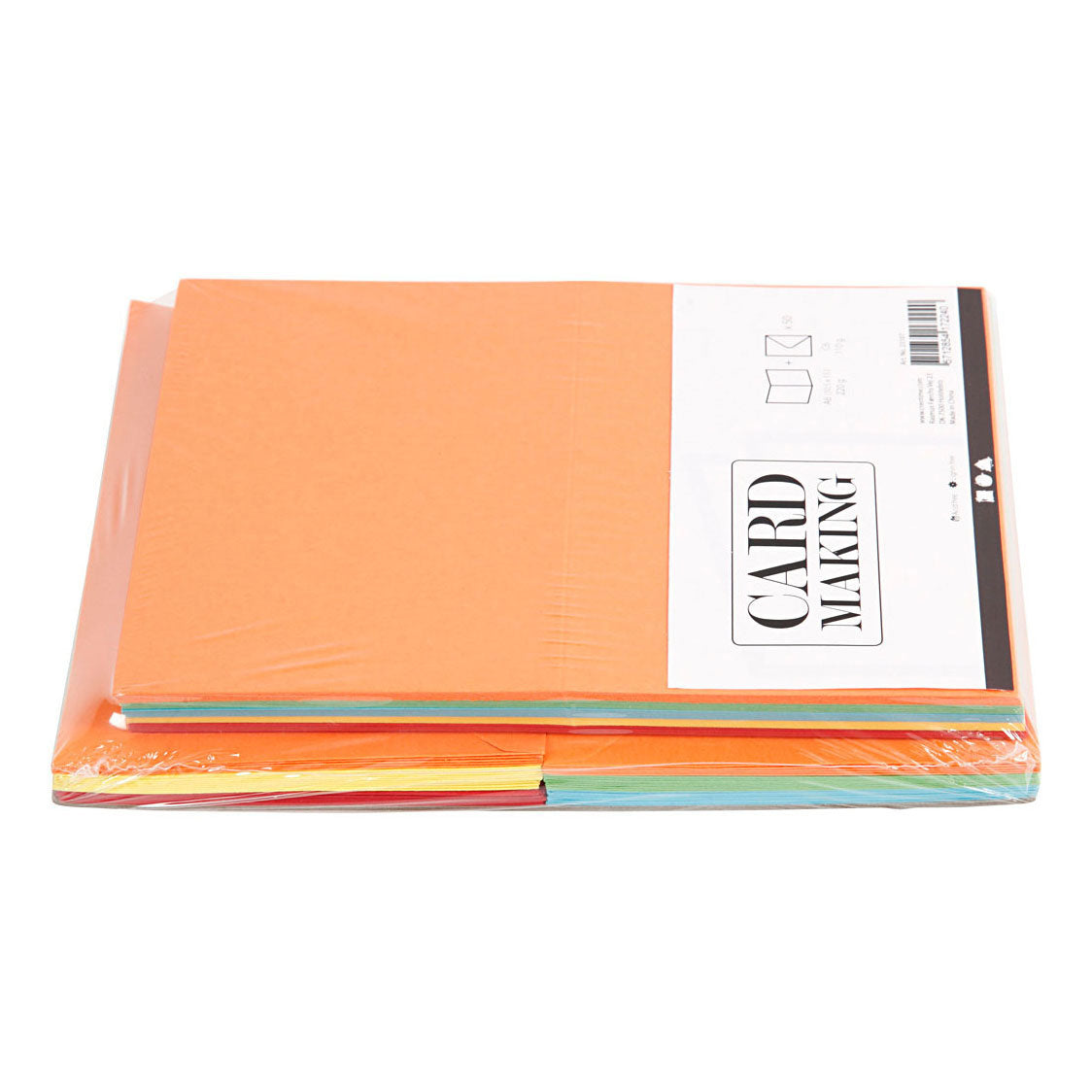 Creativ company kaarten en enveloppen, afmeting kaart 10,5x15 cm, afmeting envelop 11,5x16,5 cm, 110+220 gr, diverse kleuren, 50 set 1 doos