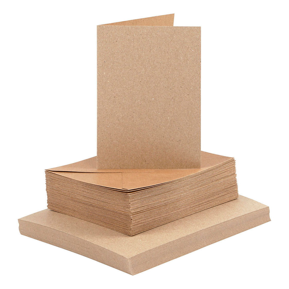 Creativ company kaarten en enveloppen, afmeting kaart 10,5x15 cm, afmeting envelop 11,5x16,5 cm, 120+240 gr, naturel, 50 set 1 doos