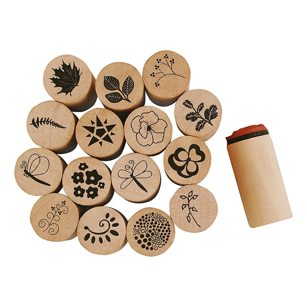 Creativ company deco art stempels bloemen en bladeren, 15dlg.