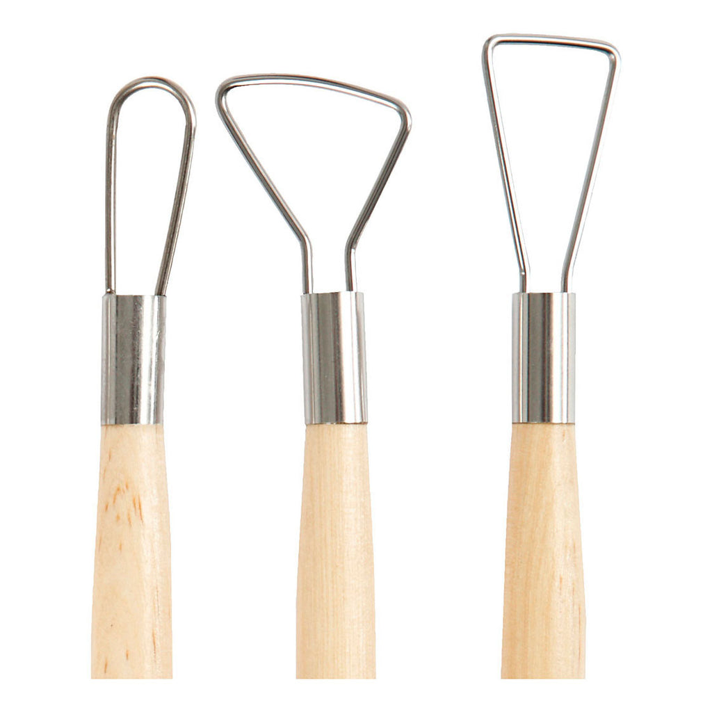 Kleilusgereedschappen, ronde kanten, l: 20 cm, 6 stuk 1 doos