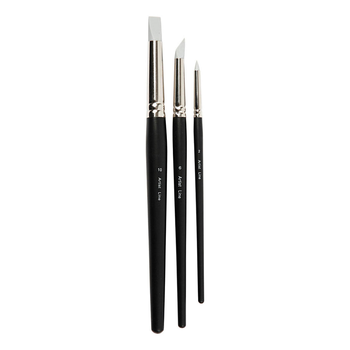 Artist line, afm 2+6+10, l: 19-25 cm, b: 6+10+15 mm, plat,rond, 3 stuk 1 doos