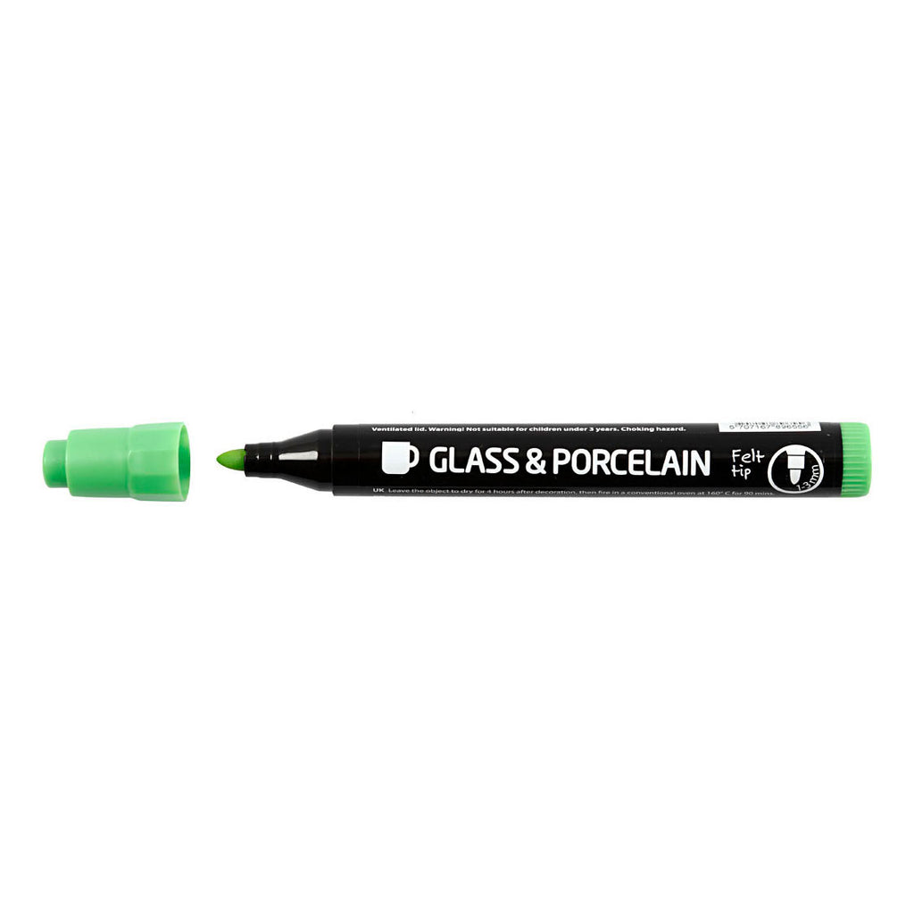 Creativ company glas- en porseleinstiften extra kleuren, 6st.