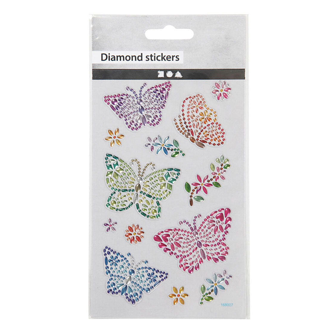 Creativ company diamant stickers vlinder, 1 vel