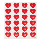 Creativ company stickers hart met cijfer, 1 vel