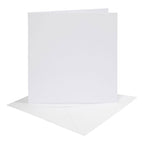 Kaarten en enveloppen, afmeting kaart 15,2x15,2 cm, afmeting envelop 16x16 cm, 230 gr, wit, 4 set 1 doos