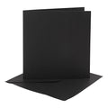 Kaarten en enveloppen, afmeting kaart 15,2x15,2 cm, afmeting envelop 16x16 cm, 230 gr, zwart, 4 set 1 doos
