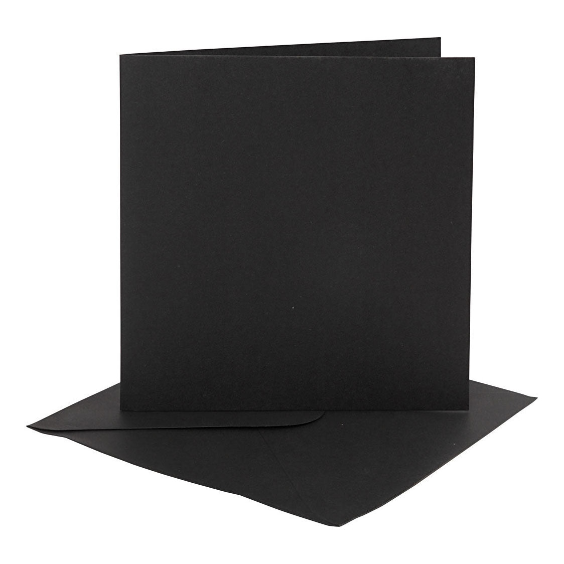 Kaarten en enveloppen, afmeting kaart 15,2x15,2 cm, afmeting envelop 16x16 cm, 230 gr, zwart, 4 set 1 doos