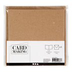 Kaarten en enveloppen, afmeting kaart 15,2x15,2 cm, afmeting envelop 16x16 cm, 230 gr, naturel, 4 set 1 doos