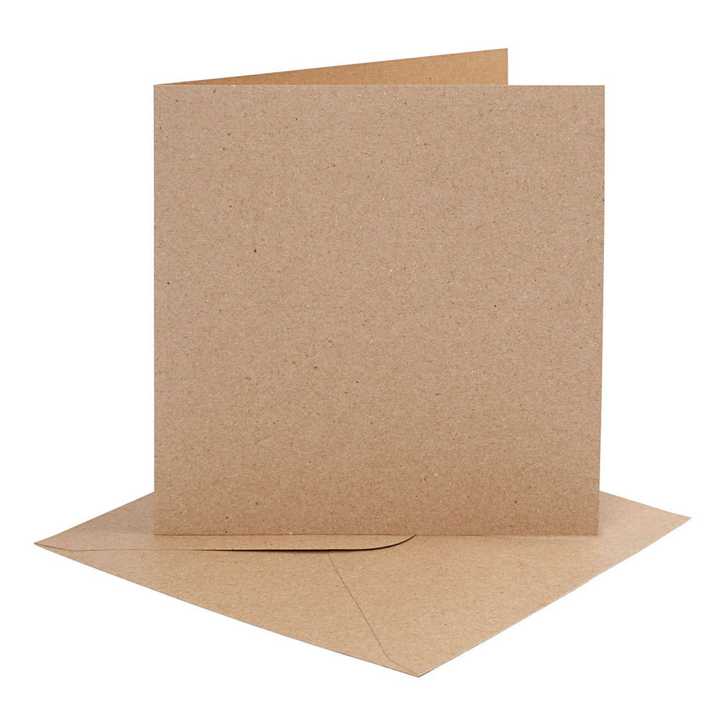 Kaarten en enveloppen, afmeting kaart 15,2x15,2 cm, afmeting envelop 16x16 cm, 230 gr, naturel, 4 set 1 doos