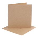 Kaarten en enveloppen, afmeting kaart 15,2x15,2 cm, afmeting envelop 16x16 cm, 230 gr, naturel, 4 set 1 doos