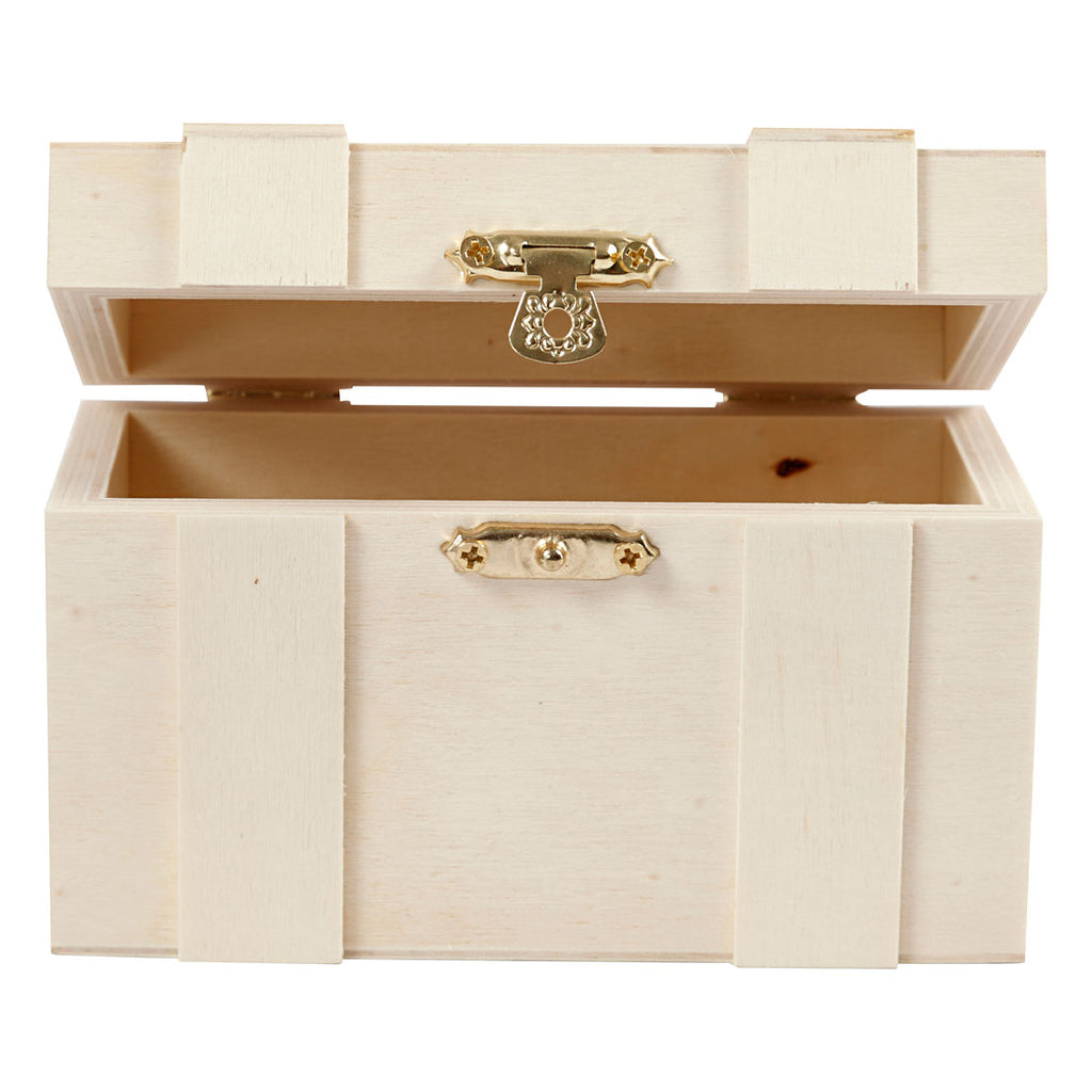 Creativ company houten schatkist, 12,5x7,5x6cm