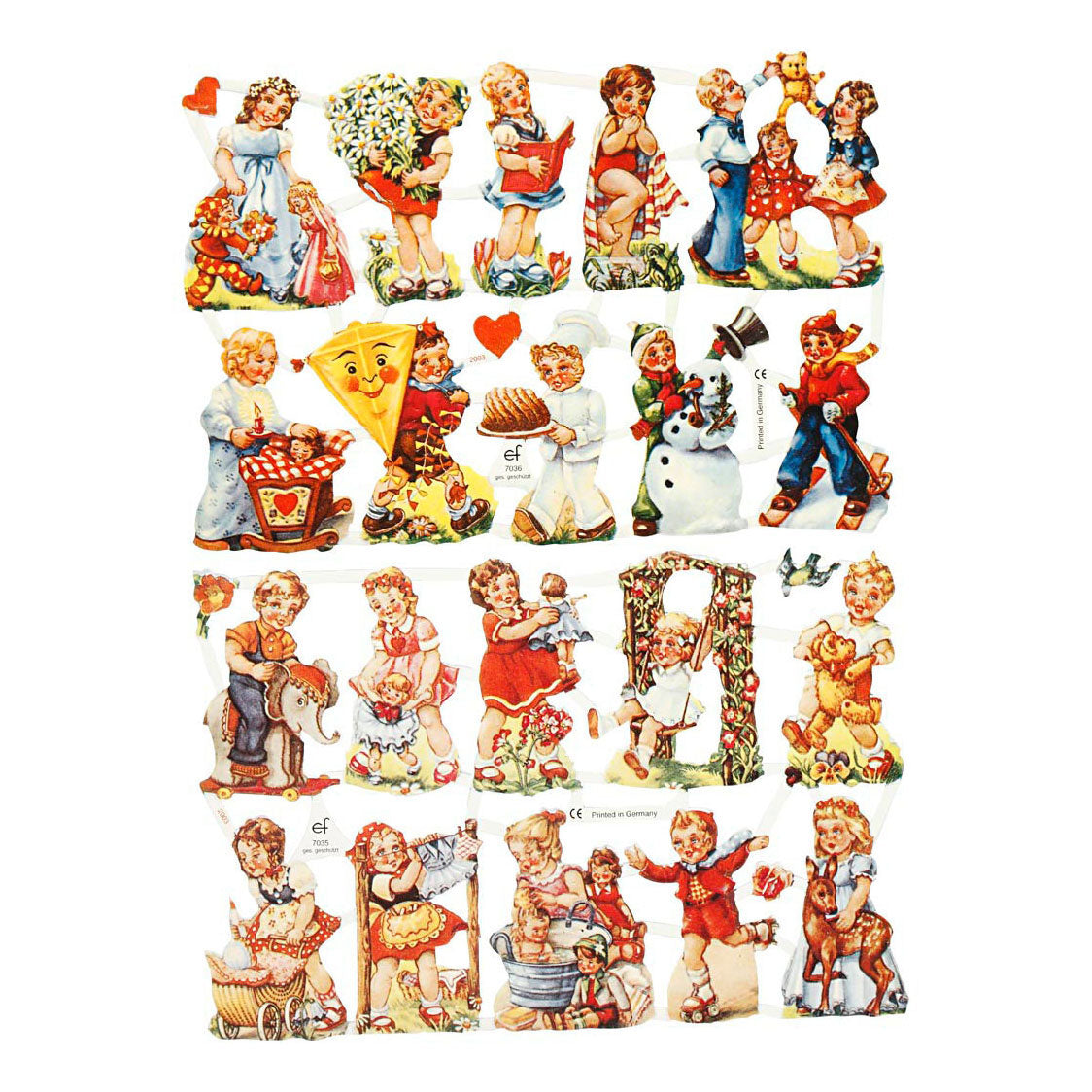 Creativ company vintage plaatjes, nostalgische kinderen, vel 16,5x23,5 cm, 2 vel 1 doos