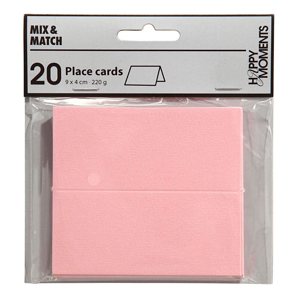 Creativ company naamkaarten, afm 9x4 cm, 220 gr, lichtrood, 20 stuk 1 doos