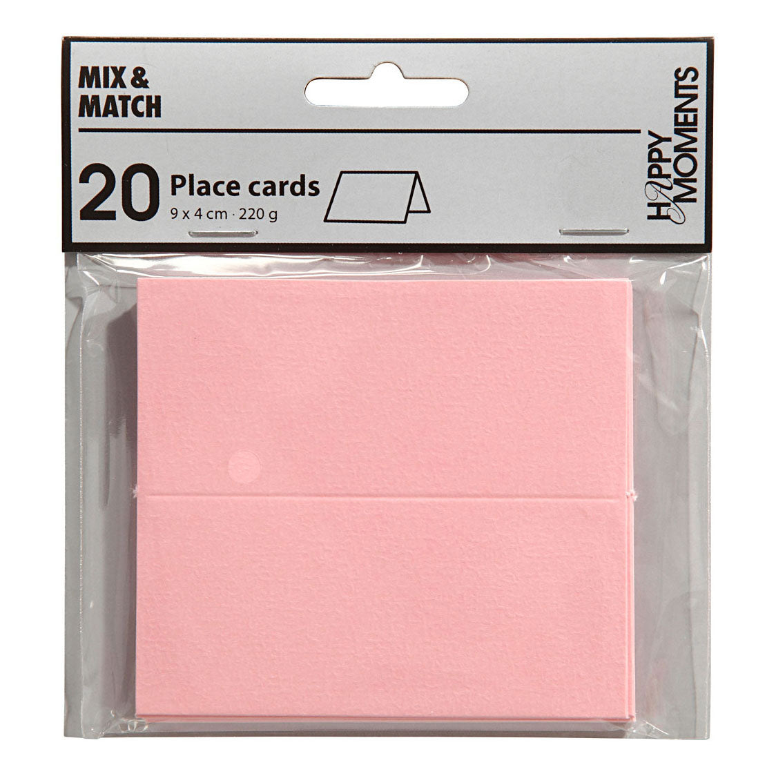 Creativ company naamkaarten, afm 9x4 cm, 220 gr, lichtrood, 20 stuk 1 doos