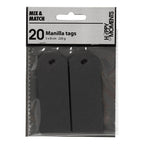 Manilla-labels, afm 3x8 cm, 220 gr, zwart, 20 stuk 1 doos