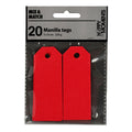 Creativ company manilla-labels, afm 3x8 cm, 220 gr, rood, 20 stuk 1 doos