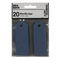 Creativ company manilla-labels, afm 3x8 cm, 220 gr, blauw, 20 stuk 1 doos