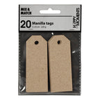 Creativ company manilla-labels, afm 3x8 cm, 220 gr, naturel, 20 stuk 1 doos