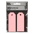 Creativ company manilla-labels, afm 3x8 cm, 220 gr, lichtrood, 20 stuk 1 doos