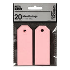 Creativ company manilla-labels, afm 3x8 cm, 220 gr, lichtrood, 20 stuk 1 doos