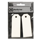 Creativ company manilla-labels, afm 3x8 cm, 220 gr, off-white, 20 stuk 1 doos