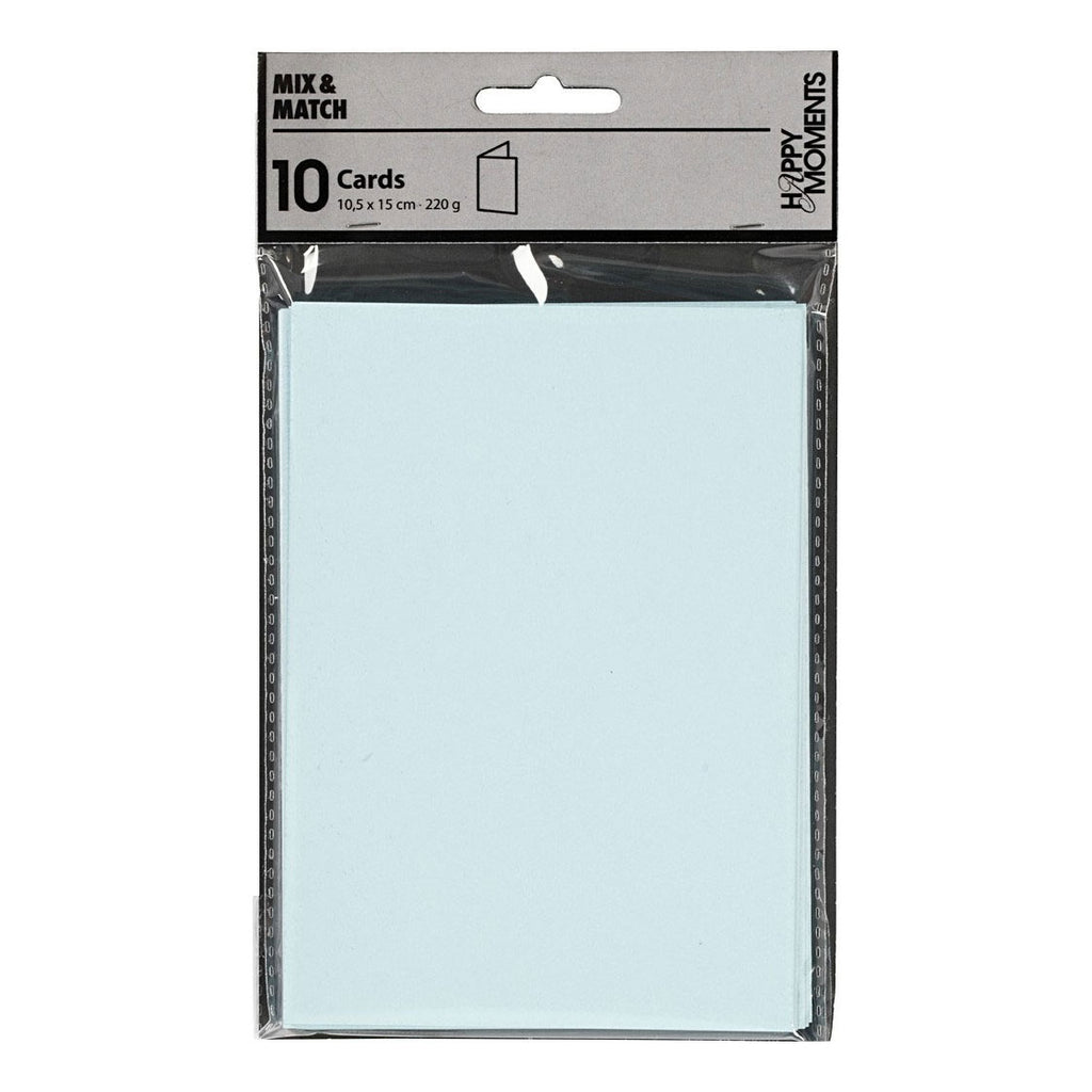 Creativ company kaarten, afmeting kaart 10,5x15 cm, 220 gr, lichtblauw, 10 stuk 1 doos