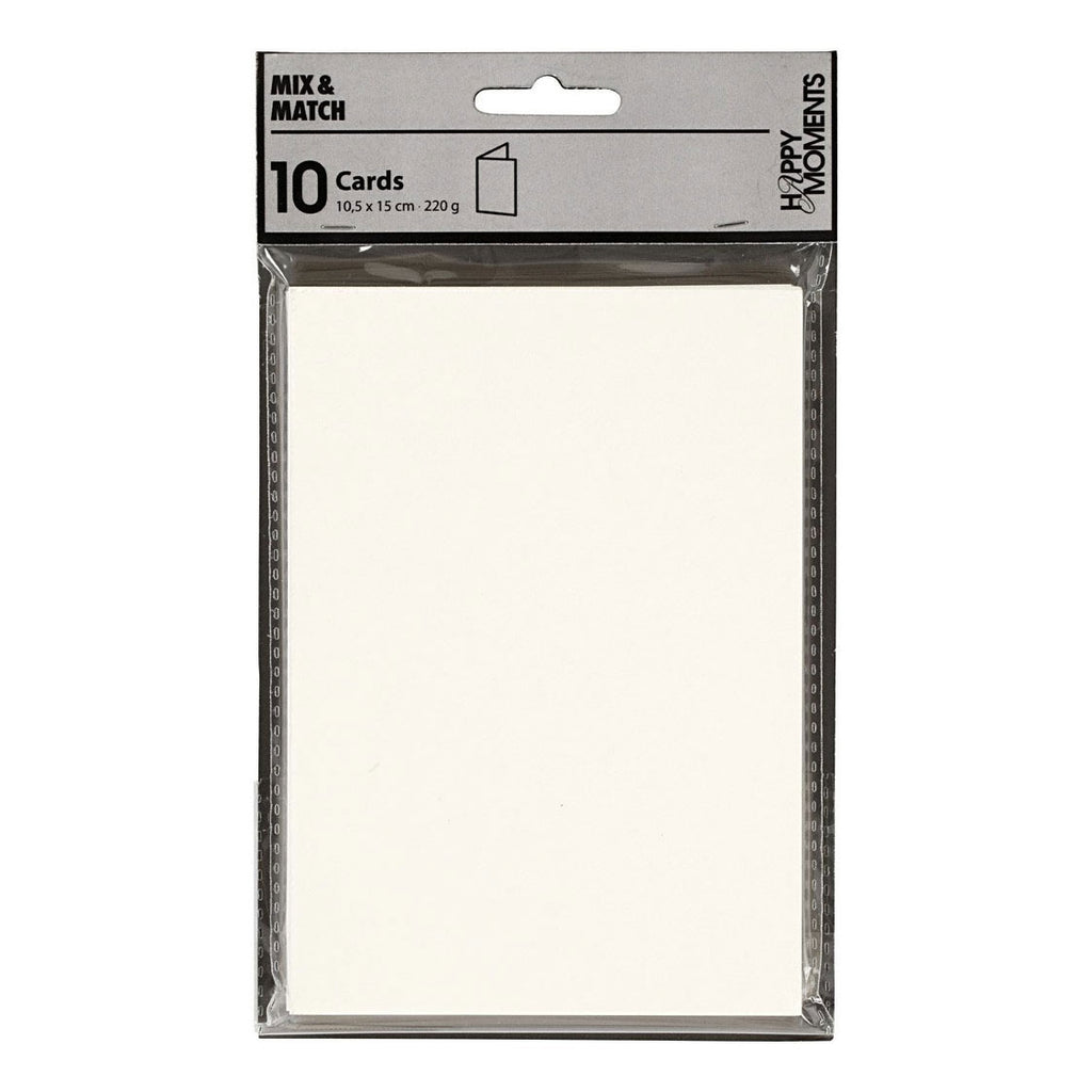 Kaarten, afmeting kaart 10,5x15 cm, 220 gr, off-white, 10 stuk 1 doos