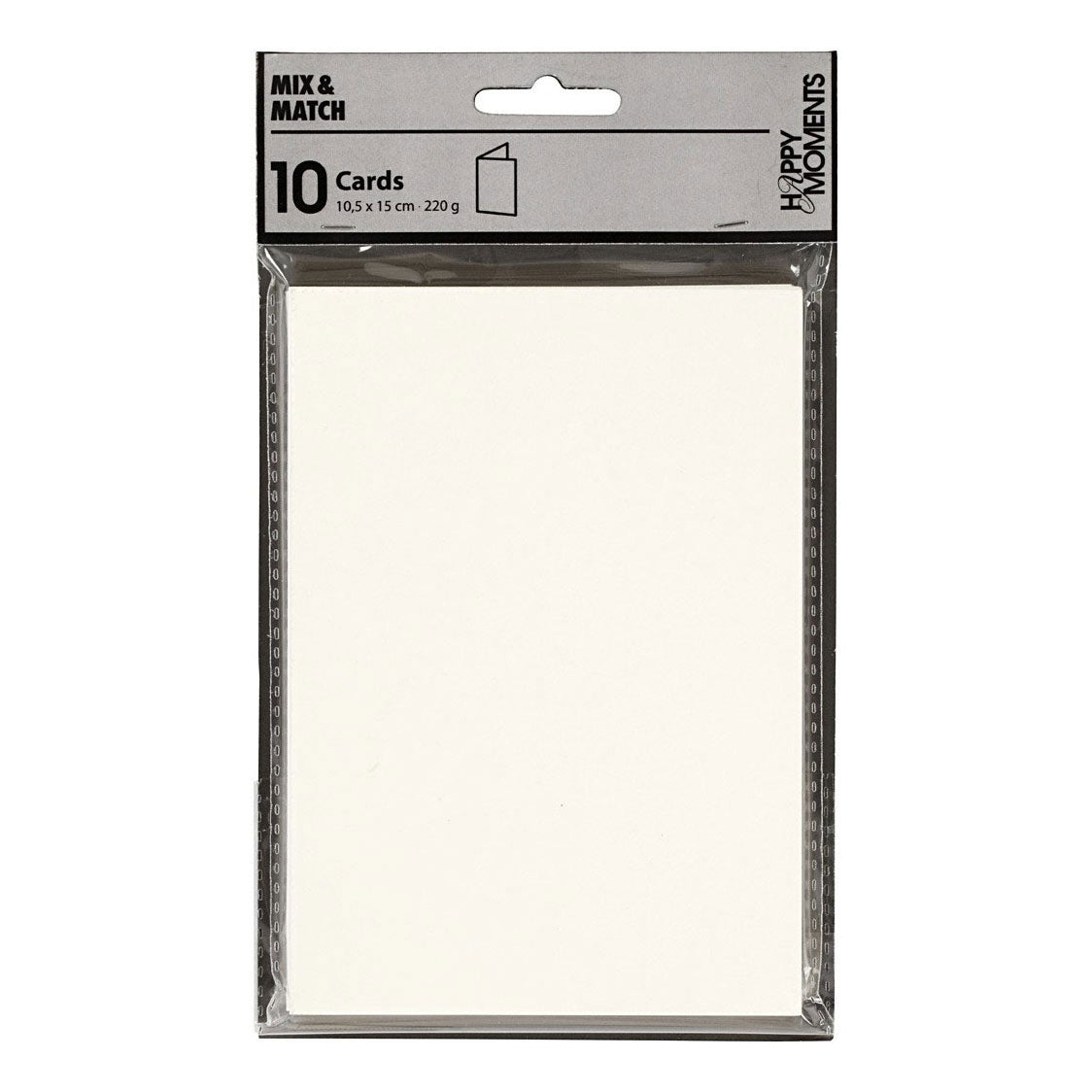Kaarten, afmeting kaart 10,5x15 cm, 220 gr, off-white, 10 stuk 1 doos