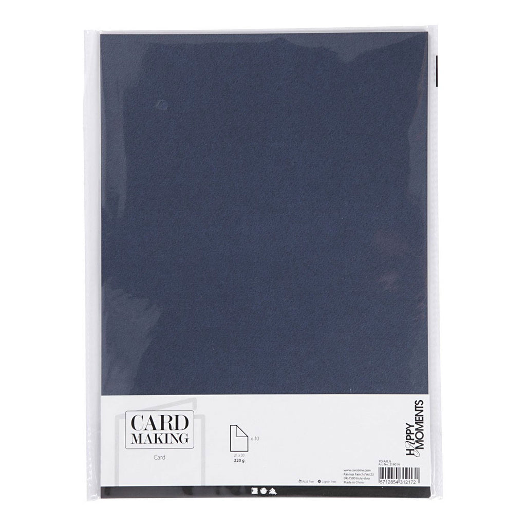 Creativ company karton, a4, vel 210x297 mm, 220 gr, blauw, 10 stuk 1 doos