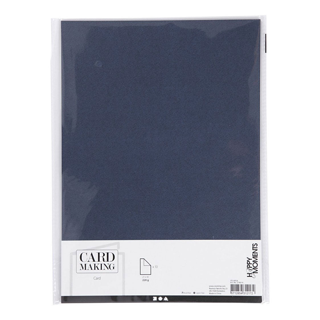Creativ company karton, a4, vel 210x297 mm, 220 gr, blauw, 10 stuk 1 doos