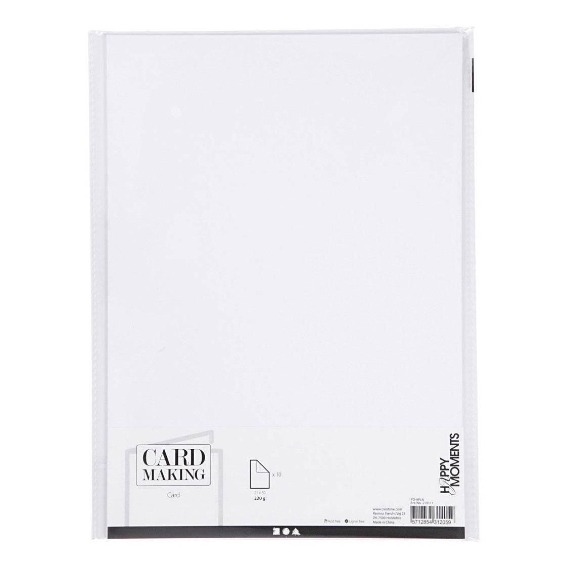 Creativ company karton, a4, vel 210x297 mm, 220 gr, off-white, 10 stuk 1 doos