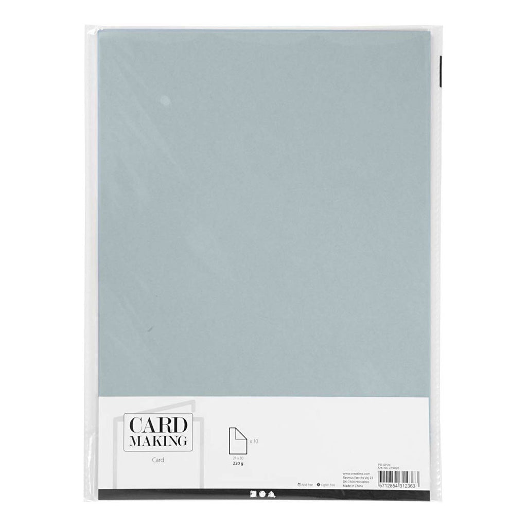 Creativ company karton, a4, vel 210x297 mm, 220 gr, grijs, 10 stuk 1 doos