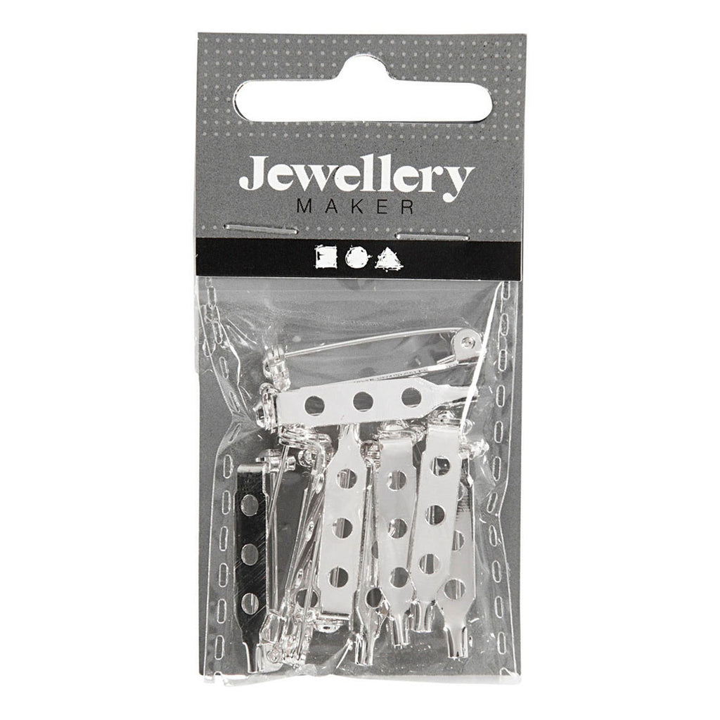 Creativ company brochespeld verzilverd 25mm, 10st.
