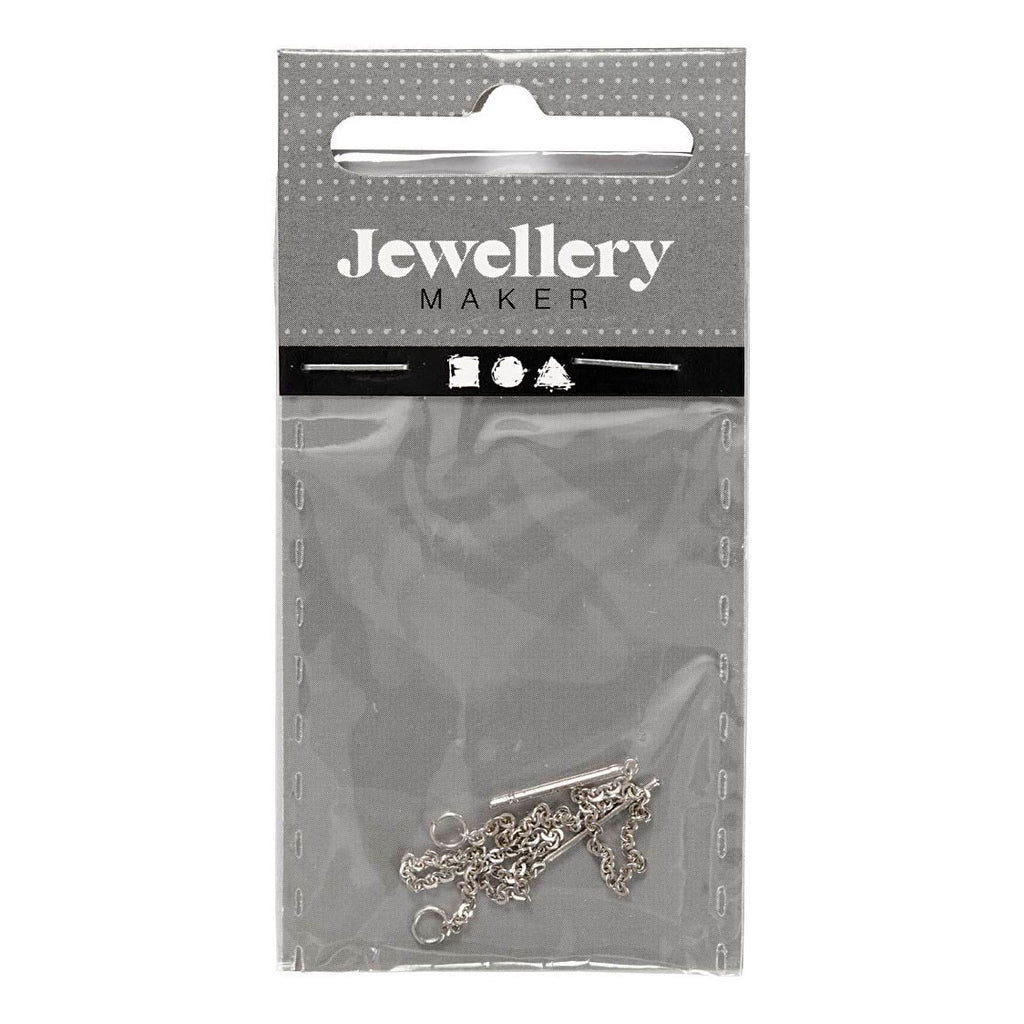 Creativ company oorbellen van ketting verzilverd, 1 paar