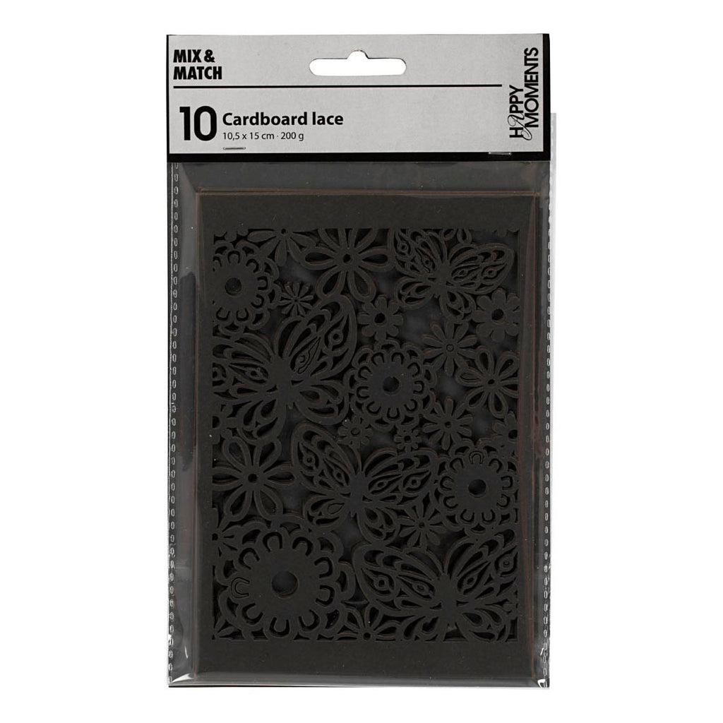 Creativ company patroonkarton, vel 10,5x15 cm, 200 gr, zwart, 10 stuk 1 doos