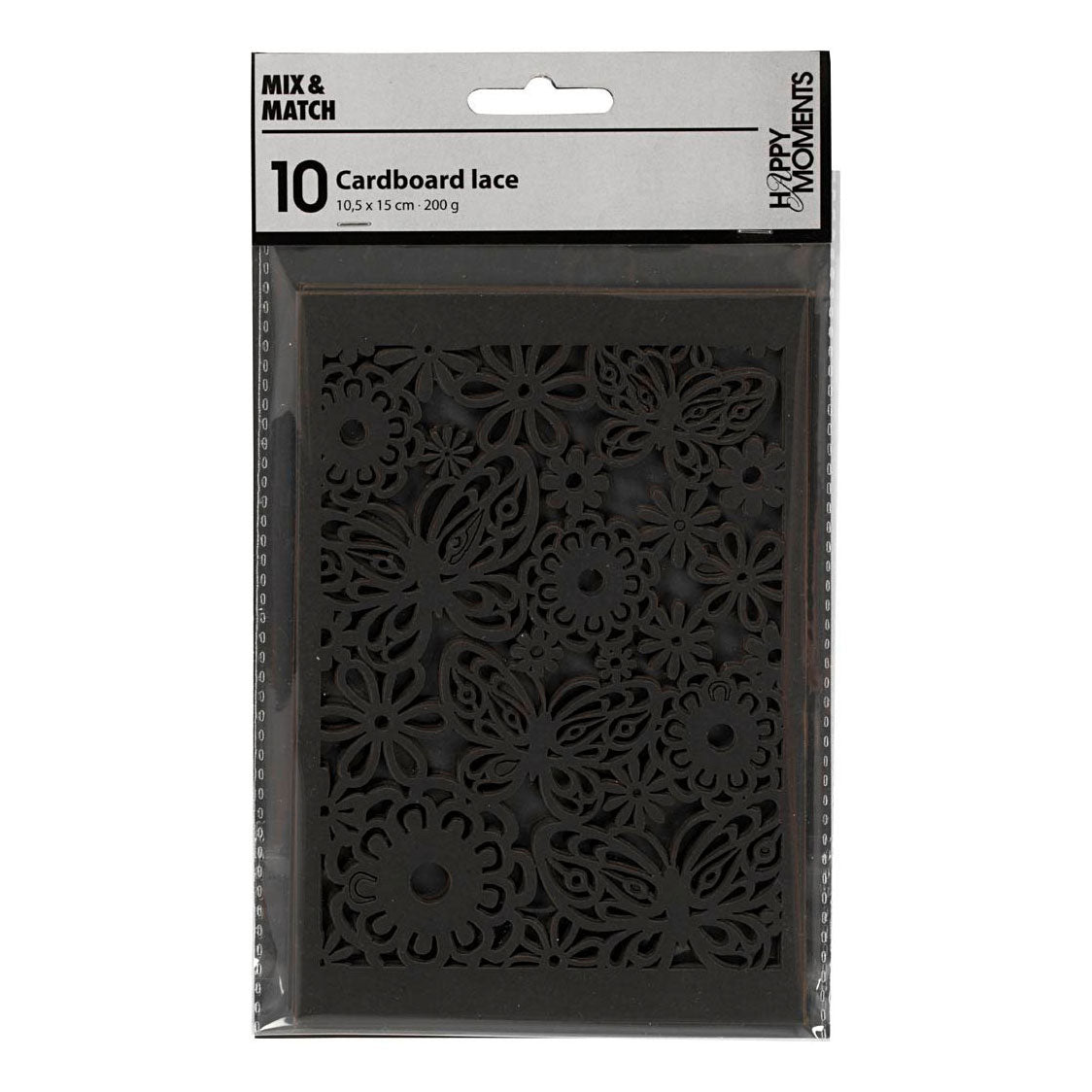 Creativ company patroonkarton, vel 10,5x15 cm, 200 gr, zwart, 10 stuk 1 doos