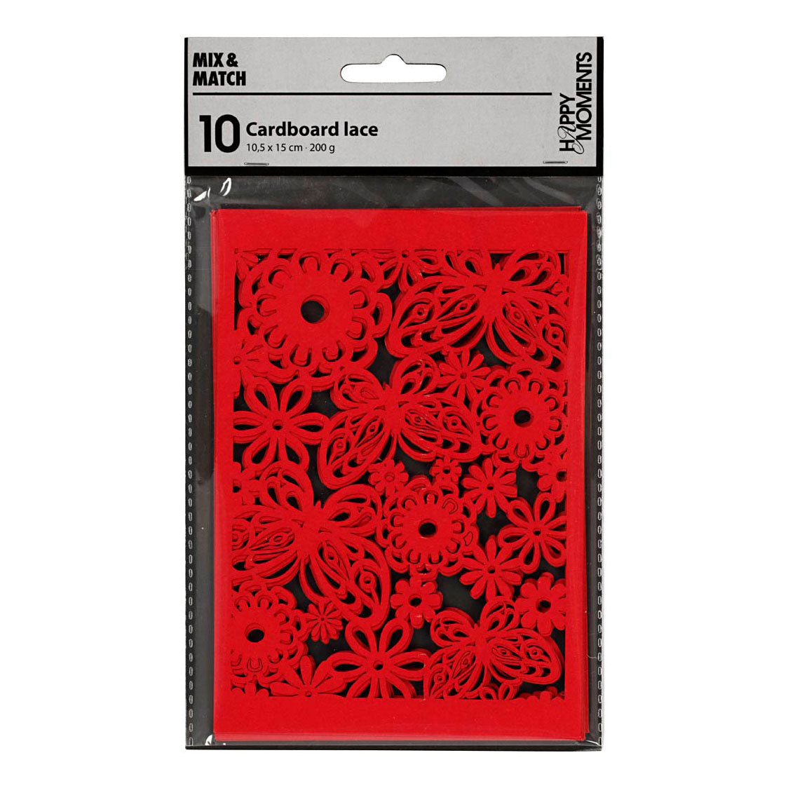 Creativ company patroonkarton, vel 10,5x15 cm, 200 gr, rood, 10 stuk 1 doos
