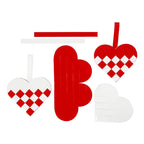 Creativ company gevlochten harten, afm 13,5x12,5 cm, rood, wit, 8 set 1 doos