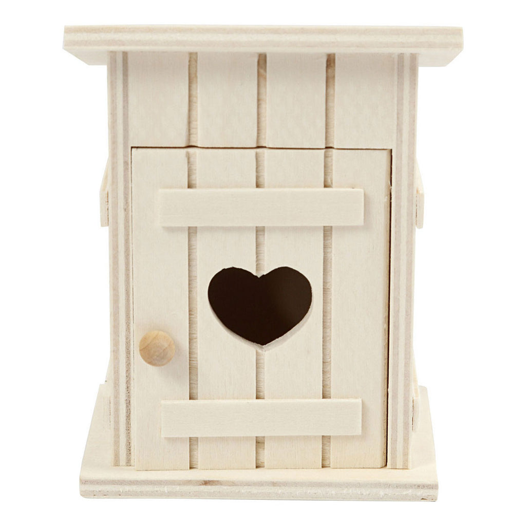Creativ company houten mini toilethuis, 6,5x6,5x8cm
