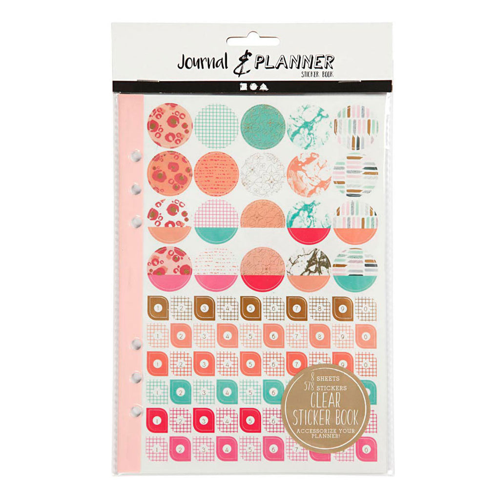 Creativ company stickerboek, aquarel, a5, goud, rood, koraal, 1 stuk